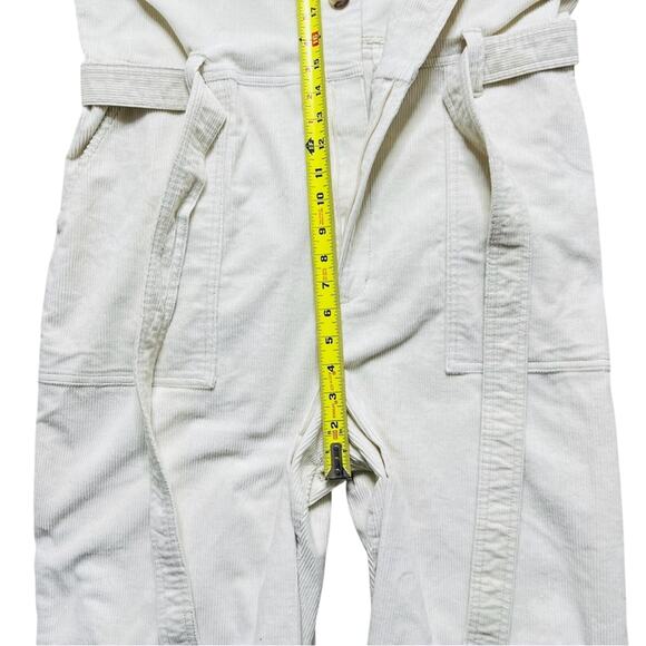 Gap Womens Corduroy Jumpsuit 16 Tall Relaxed Straight Leg Cream Ivory Academia - Picture 7 of 11